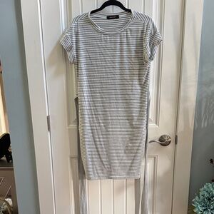 Striped Gray and White Dress